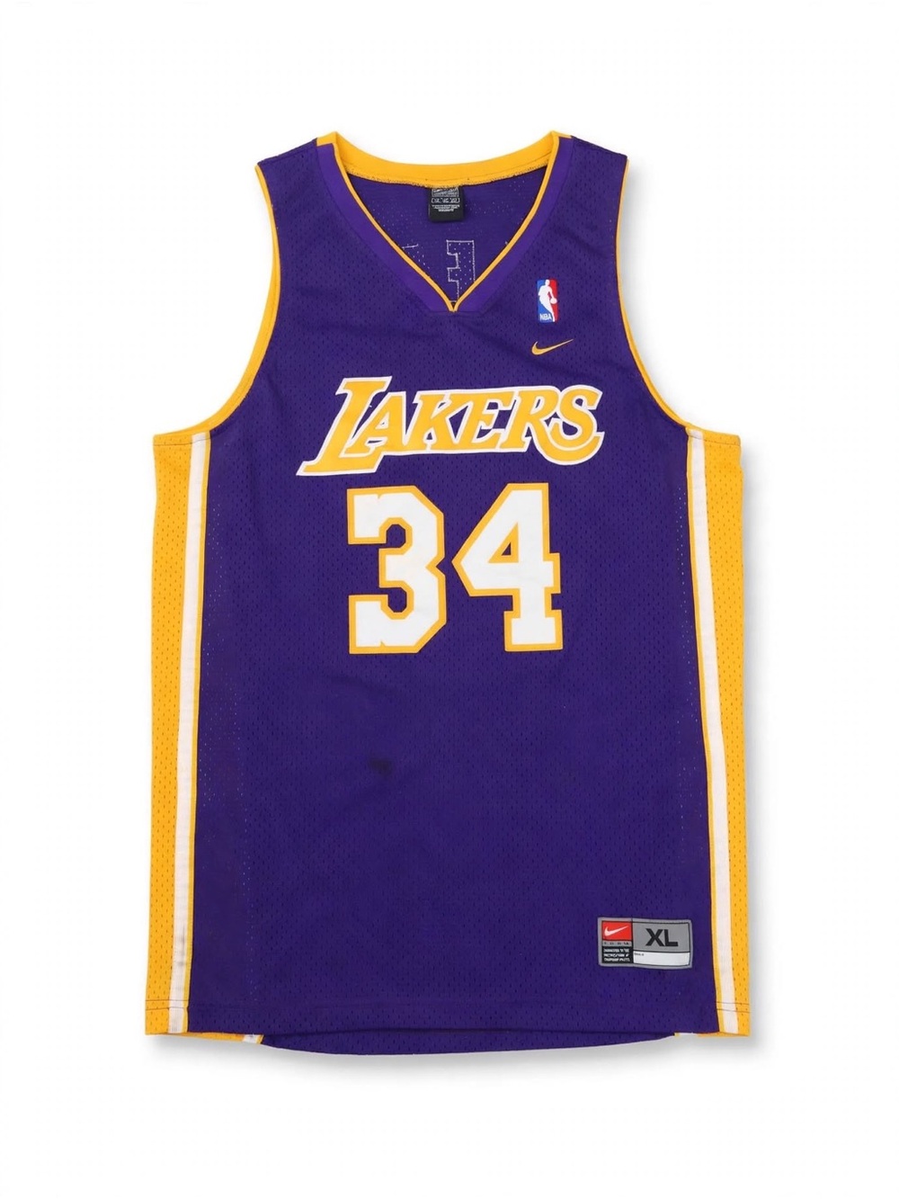 Nike Purple and Gold Lakers #34 Basketball Jersey